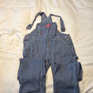 Dickies Navy and White Striped Overalls